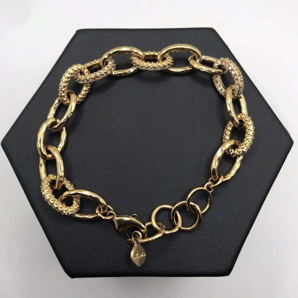 Stella & Dot Chain Bracelet Gold tone & Crystals